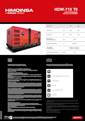 Grupos electrógenos diesel HIMOINSA HDW-710 T6