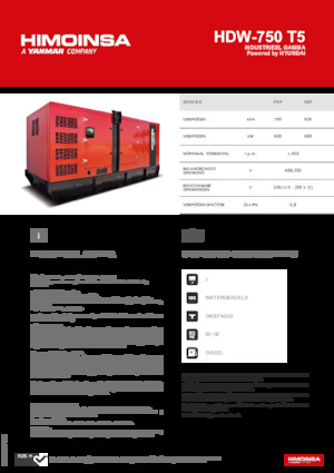 Grupos electrógenos diesel HIMOINSA HDW-750 T5
