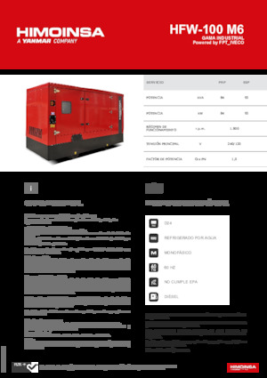 Grupos electrógenos diesel HIMOINSA HFW-100 M6