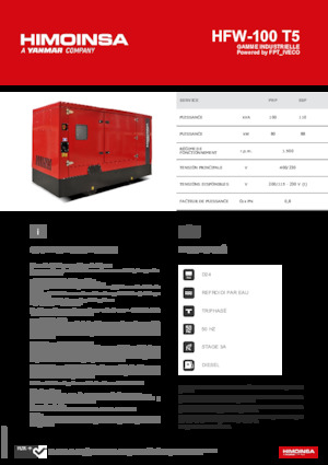 Grupos electrógenos diesel HIMOINSA HFW-100 T5