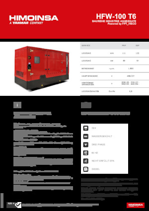 Grupos electrógenos diesel HIMOINSA HFW-100 T6