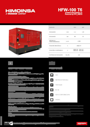 Grupos electrógenos diesel HIMOINSA HFW-100 T6