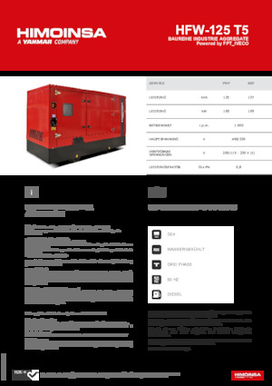 Grupos electrógenos diesel HIMOINSA HFW-125 T5