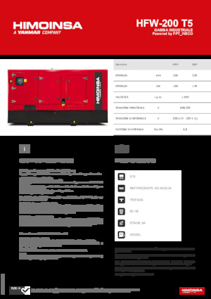 Grupos electrógenos diesel HIMOINSA HFW-200 T5