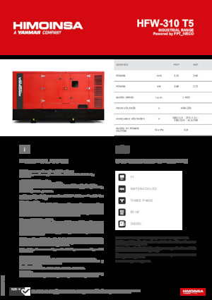 Grupos electrógenos diesel HIMOINSA HFW-310 T5