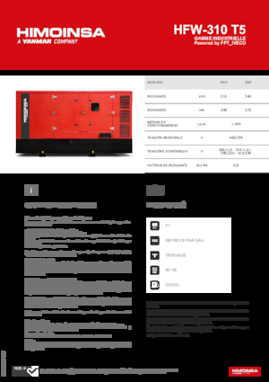 Grupos electrógenos diesel HIMOINSA HFW-310 T5