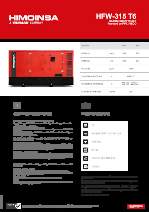 Grupos electrógenos diesel HIMOINSA HFW-315 T6