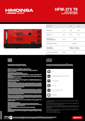 Grupos electrógenos diesel HIMOINSA HFW-375 T6