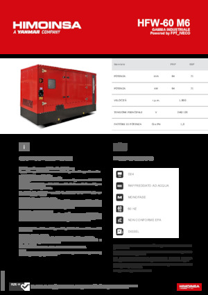 Grupos electrógenos diesel HIMOINSA HFW-60 M6