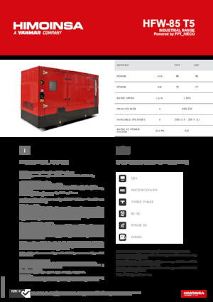 Grupos electrógenos diesel HIMOINSA HFW-85 T5