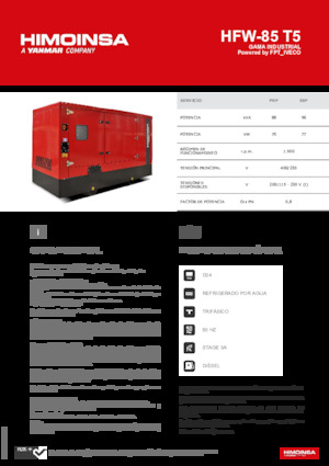 Grupos electrógenos diesel HIMOINSA HFW-85 T5