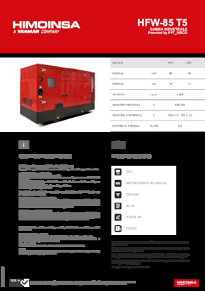 Grupos electrógenos diesel HIMOINSA HFW-85 T5