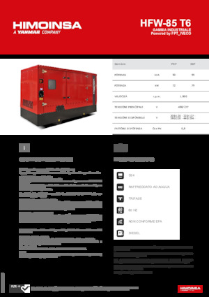Grupos electrógenos diesel HIMOINSA HFW-85 T6