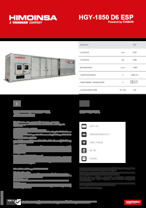 Grupos electrógenos diesel HIMOINSA HGY-1850 D6 ESP