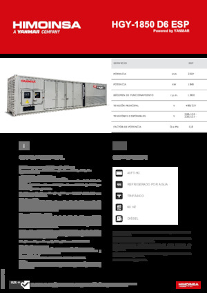 Grupos electrógenos diesel HIMOINSA HGY-1850 D6 ESP