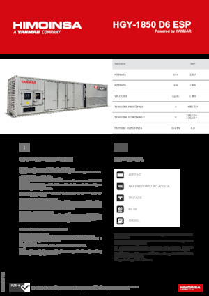 Grupos electrógenos diesel HIMOINSA HGY-1850 D6 ESP