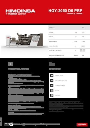 Grupos electrógenos diesel HIMOINSA HGY-2050 D6 PRP