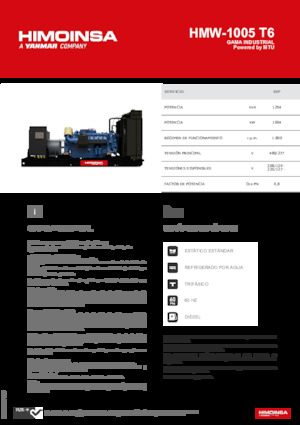 Grupos electrógenos diesel HIMOINSA HMW-1005 T6