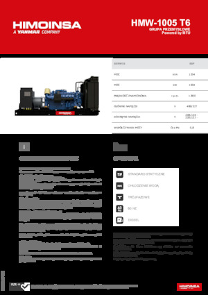 Grupos electrógenos diesel HIMOINSA HMW-1005 T6