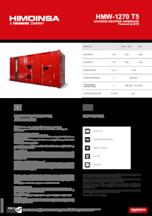 Grupos electrógenos diesel HIMOINSA HMW-1270 T5