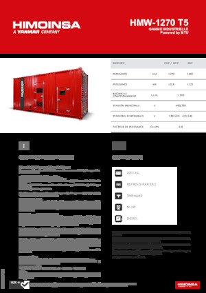 Grupos electrógenos diesel HIMOINSA HMW-1270 T5