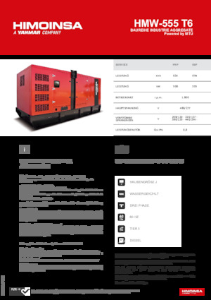 Grupos electrógenos diesel HIMOINSA HMW-555 T6