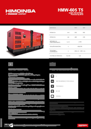 Grupos electrógenos diesel HIMOINSA HMW-605 T5
