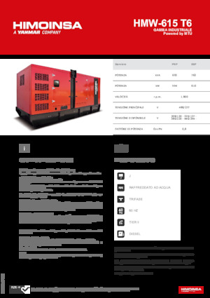 Grupos electrógenos diesel HIMOINSA HMW-615 T6
