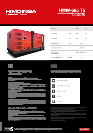 Grupos electrógenos diesel HIMOINSA HMW-665 T5