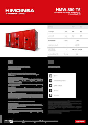 Grupos electrógenos diesel HIMOINSA HMW-800 T5