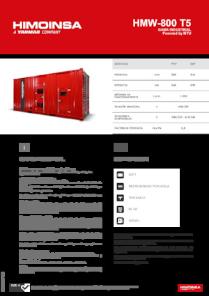 Grupos electrógenos diesel HIMOINSA HMW-800 T5