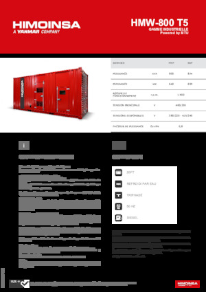 Grupos electrógenos diesel HIMOINSA HMW-800 T5