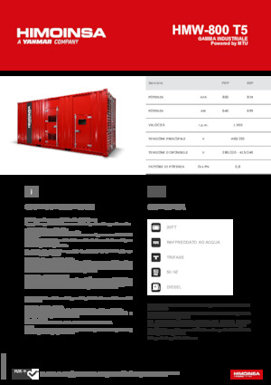 Grupos electrógenos diesel HIMOINSA HMW-800 T5