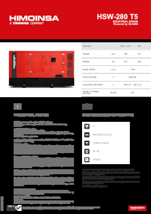 Grupos electrógenos diesel HIMOINSA HSW-280 T5