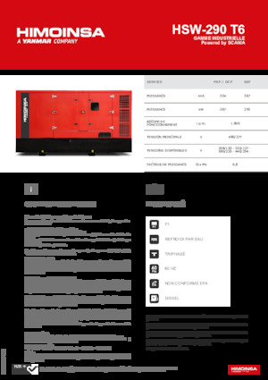 Grupos electrógenos diesel HIMOINSA HSW-290 T6