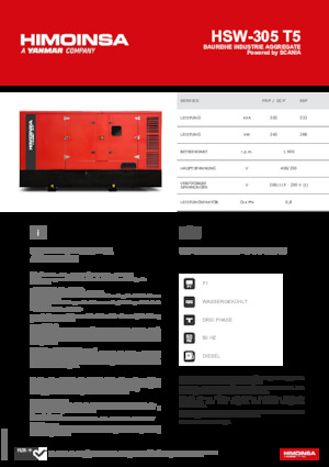 Grupos electrógenos diesel HIMOINSA HSW-305 T5