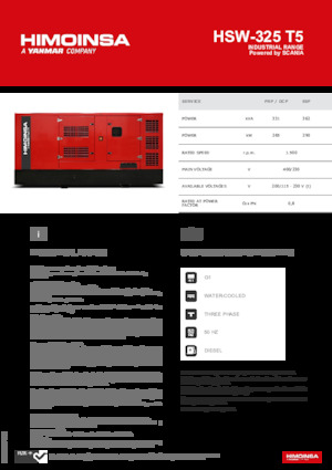 Grupos electrógenos diesel HIMOINSA HSW-325 T5