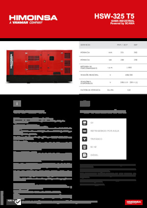Grupos electrógenos diesel HIMOINSA HSW-325 T5