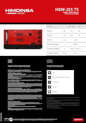 Grupos electrógenos diesel HIMOINSA HSW-325 T5
