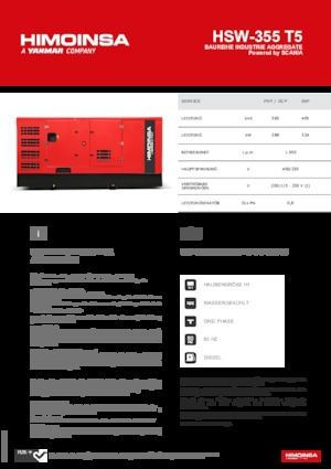 Grupos electrógenos diesel HIMOINSA HSW-355 T5