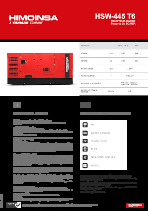 Grupos electrógenos diesel HIMOINSA HSW-445 T6