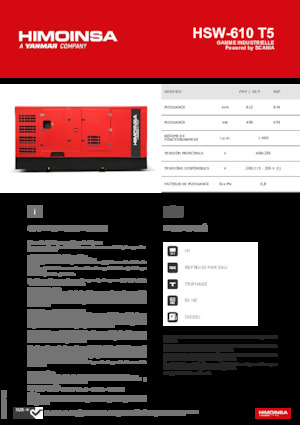 Grupos electrógenos diesel HIMOINSA HSW-610 T5