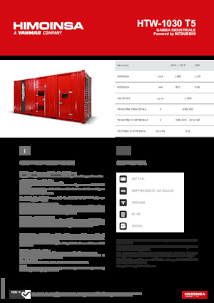 Grupos electrógenos diesel HIMOINSA HTW-1030 T5