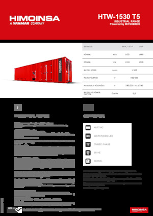 Grupos electrógenos diesel HIMOINSA HTW-1530 T5