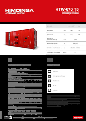 Grupos electrógenos diesel HIMOINSA HTW-670 T5