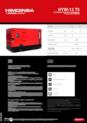 Grupos electrógenos diesel HIMOINSA HYW-13 T5