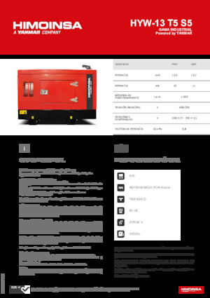 Grupos electrógenos diesel HIMOINSA HYW-13 T5 S5