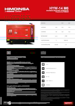 Grupos electrógenos diesel HIMOINSA HYW-14 M6