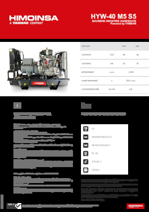 Grupos electrógenos diesel HIMOINSA HYW-40 M5 S5