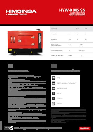 Grupos electrógenos diesel HIMOINSA HYW-9 M5 S5